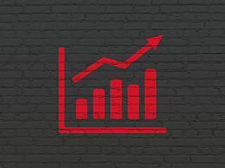 Image showing News concept: Growth Graph on wall background