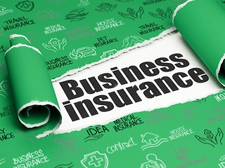 Image showing Insurance concept: black text Business Insurance under the piece of  torn paper