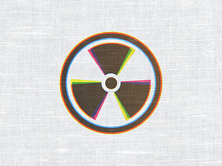 Image showing Science concept: Radiation on fabric texture background