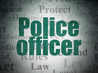 Image showing Law concept: Police Officer on Digital Paper background