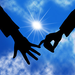 Image showing Holding Hands Means Find Love And Adoration