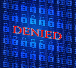 Image showing Locked Denied Means Refused Forbidden And Secret