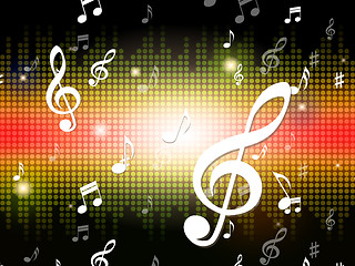 Image showing Music Background Shows Musical Notes And Sounds\r