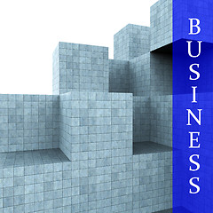 Image showing Business Blocks Design Means Building Activity And Construction