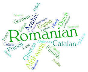 Image showing Romanian Language Indicates Text Wordcloud And Communication