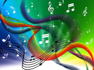 Image showing Waves Music Background Means Colorful Singing And DJ\r