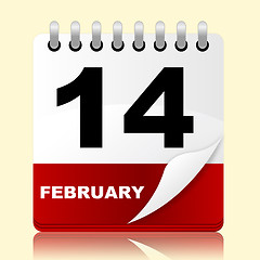 Image showing Love Calendar Means Valentines Day And 14Th