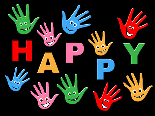 Image showing Joy Happy Represents Children Youngsters And Happiness