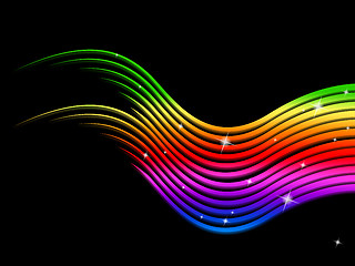 Image showing Rainbow Stripes Background Shows Colors Lines And Sparkling\r