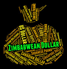 Image showing Zimbabwean Dollar Shows Worldwide Trading And Banknotes