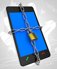 Image showing Smartphone Locked Means Security Secured And Protect