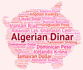 Image showing Algerian Dinar Represents Worldwide Trading And Broker