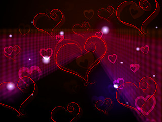 Image showing Hearts Background Shows Love Affection And Adoring\r