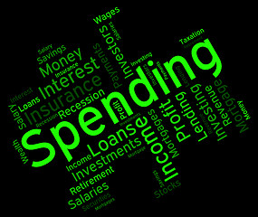 Image showing Spending Word Represents Commerce Bought And Purchasing