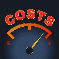 Image showing Costs Gauge Means Display Bills And Finances