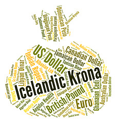 Image showing Icelandic Krona Indicates Foreign Currency And Forex