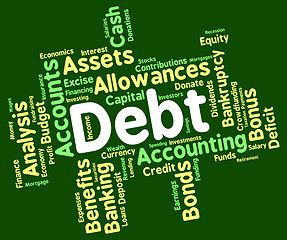 Image showing Debt Word Means Words Liability And Debts