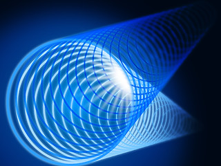 Image showing Blue Coil Background Shows Brightness And Tunnel\r