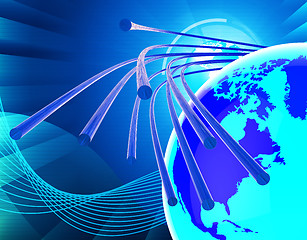 Image showing Optical Fiber Network Means World Wide Web And Communicating