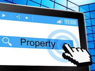 Image showing Online Property Represents World Wide Web And House