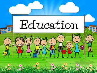 Image showing Education Banner Represents Training Kid And College
