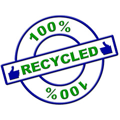 Image showing Hundred Percent Recycled Means Go Green And Completely