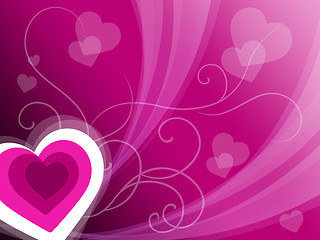 Image showing Hearts Background Means Pink Valentines Or Anniversary Card\r
