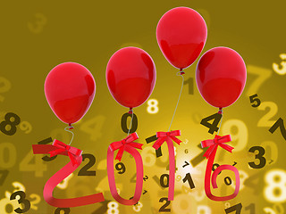 Image showing Twenty Sixteen Indicates Happy New Year And Celebrations