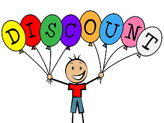 Image showing Discount Balloons Represents Promotion Toddlers And Youngsters