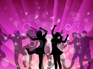 Image showing Disco Women Indicates Dance Discotheque And Female