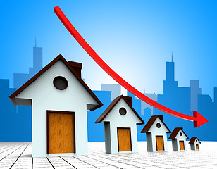 Image showing House Prices Down Represents Reduce Regresses And Household