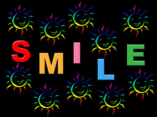 Image showing Colorful Smile Represents Happiness Colors And Jubilant