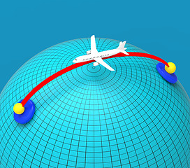 Image showing Worldwide Travel Means Globally Flights And Global