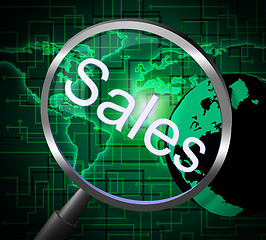 Image showing Sales Magnifier Means Promotion Sell And Magnify