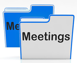 Image showing Meetings Files Shows Conference Organization And Folders