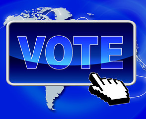 Image showing Vote Button Shows World Wide Web And Net