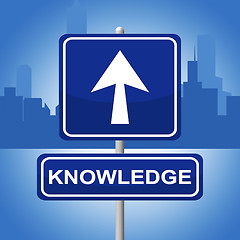 Image showing Knowledge Sign Shows Arrows Signboard And Faq