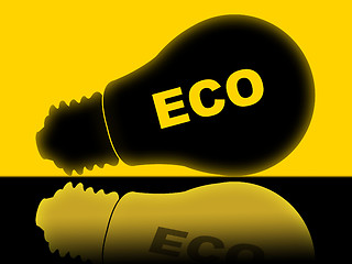 Image showing Eco Lightbulb Means Earth Friendly And Ecological