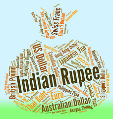 Image showing Indian Rupee Shows Exchange Rate And Foreign