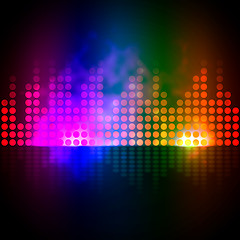 Image showing Music Equalizer Background Shows Pulse Track Or Sound Frequency\r