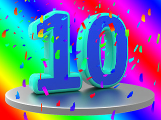 Image showing Tenth Birthday Means Happy Anniversary And 10Th