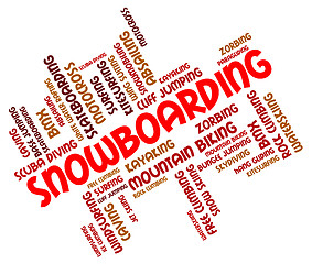 Image showing Snowboarding Word Represents Winter Sport And Boarders