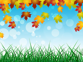 Image showing Autumn Landscape Shows Text Space And Blank