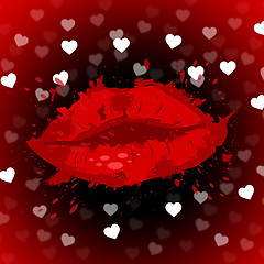 Image showing Hearts Lips Shows Facial Care And Beautiful
