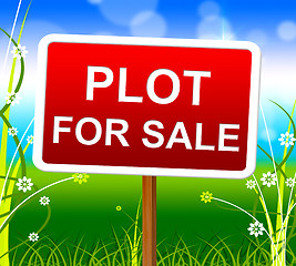 Image showing Plot For Sale Represents Real Estate Agent And Lands