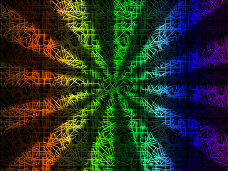 Image showing Colorful Rays Background Shows Bright Beams And Lines\r