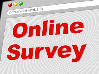 Image showing Online Survey Represents World Wide Web And Internet