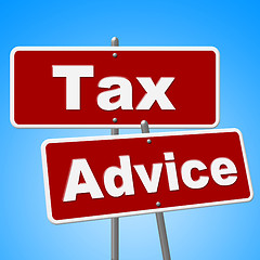 Image showing Tax Advice Signs Represents Help Faq And Instructions