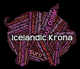 Image showing Icelandic Krona Shows Worldwide Trading And Exchange