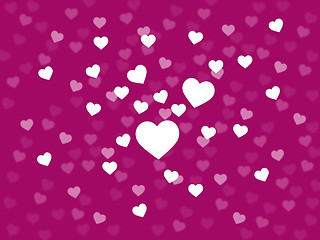 Image showing Bunch Of Hearts Background Shows Loving Couple Or Passionate Mar